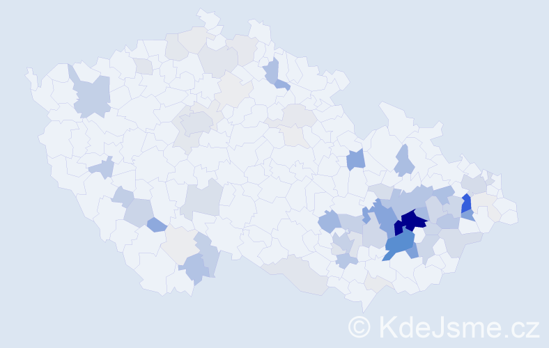 Příjmení: 'Černošek', počet výskytů 292 v celé ČR