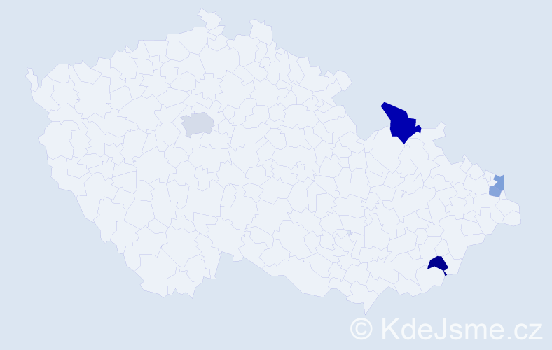 Příjmení: 'Zajic', počet výskytů 7 v celé ČR