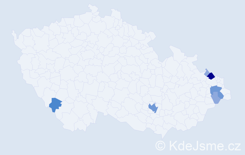 Příjmení: 'Pěcháčková', počet výskytů 15 v celé ČR