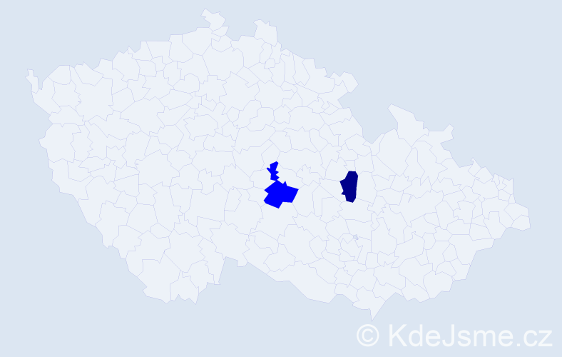 Příjmení: 'Sánta', počet výskytů 5 v celé ČR