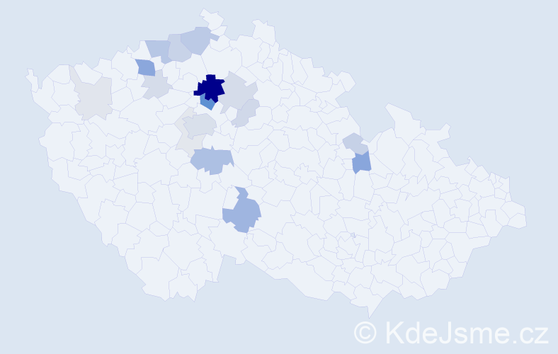 Příjmení: 'Techlovská', počet výskytů 65 v celé ČR