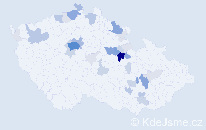 Příjmení: 'Marholdová', počet výskytů 119 v celé ČR