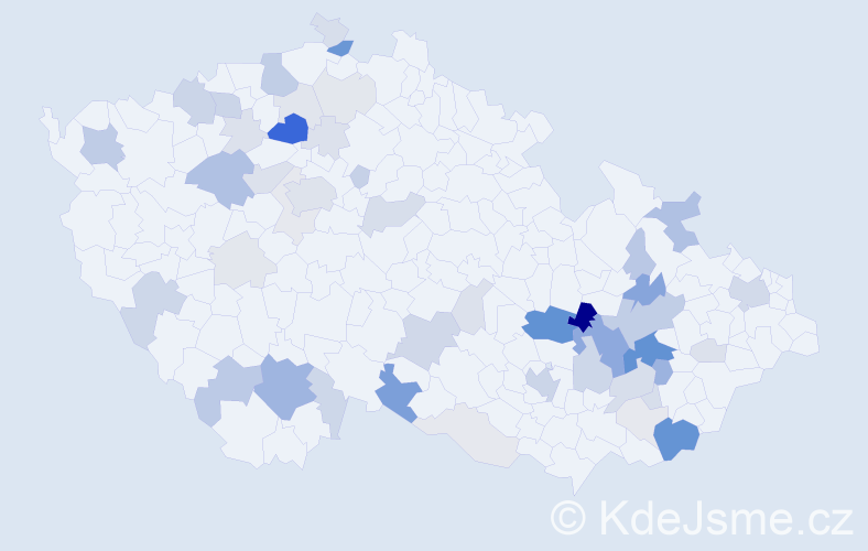 Příjmení: 'Pitner', počet výskytů 174 v celé ČR