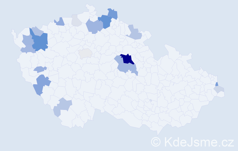 Příjmení: 'Gašpár', počet výskytů 72 v celé ČR