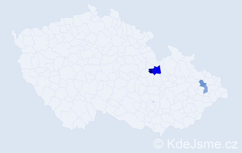 Příjmení: 'Kunčárová', počet výskytů 6 v celé ČR
