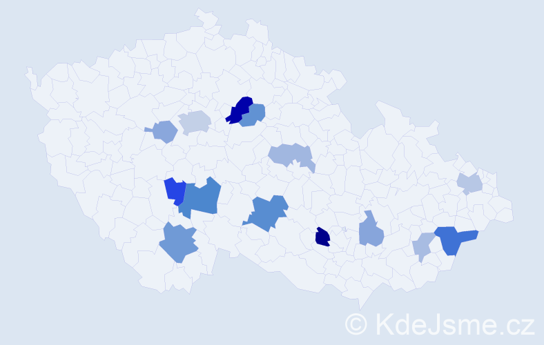 Příjmení: 'Panovec', počet výskytů 30 v celé ČR