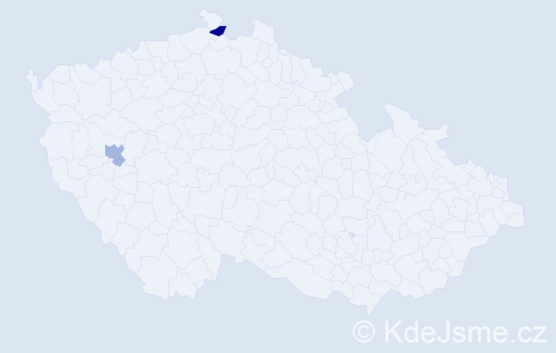 Příjmení: 'Yunk', počet výskytů 2 v celé ČR
