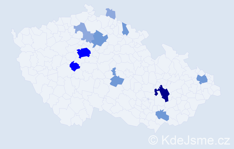 Příjmení: 'Galandák', počet výskytů 27 v celé ČR