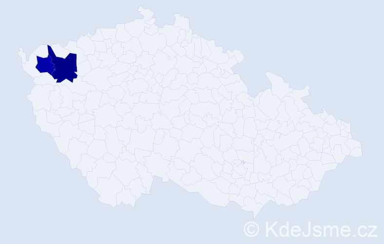 Příjmení: 'Mňatinoha', počet výskytů 15 v celé ČR