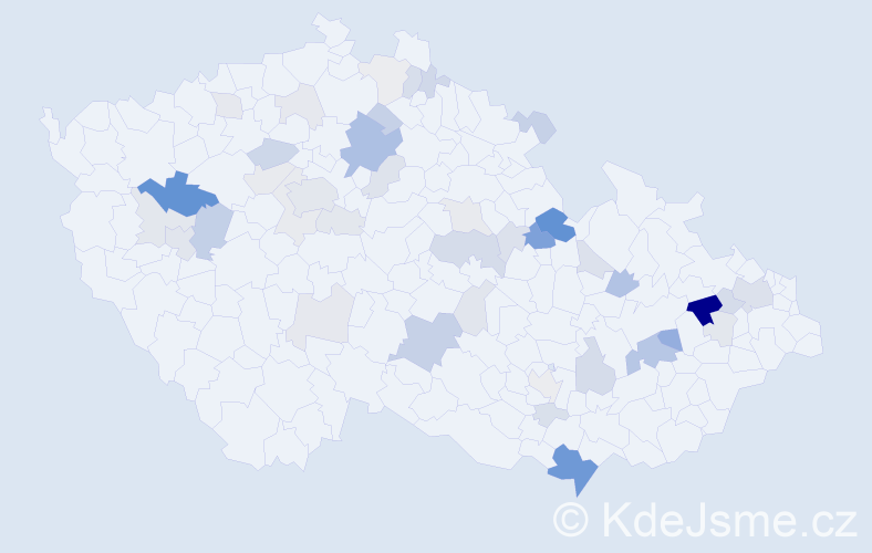 Příjmení: 'Hűbner', počet výskytů 123 v celé ČR