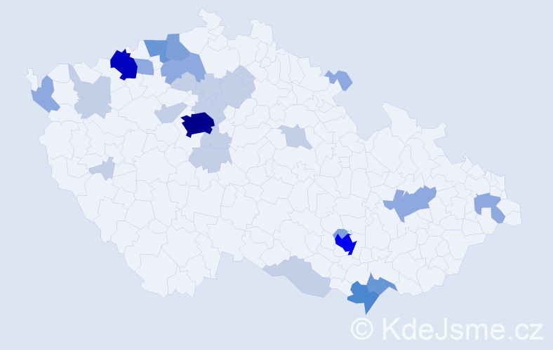 Příjmení: 'Mešková', počet výskytů 76 v celé ČR