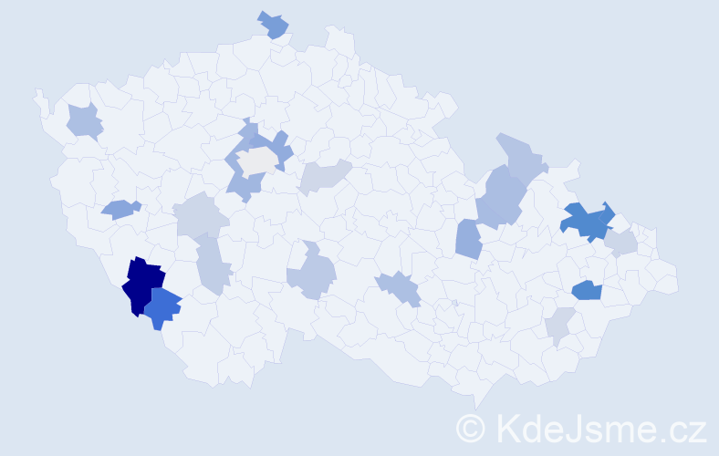 Příjmení: 'Kurincová', počet výskytů 49 v celé ČR