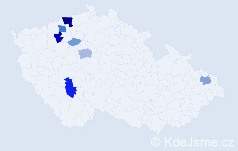 Příjmení: 'Cingl', počet výskytů 28 v celé ČR