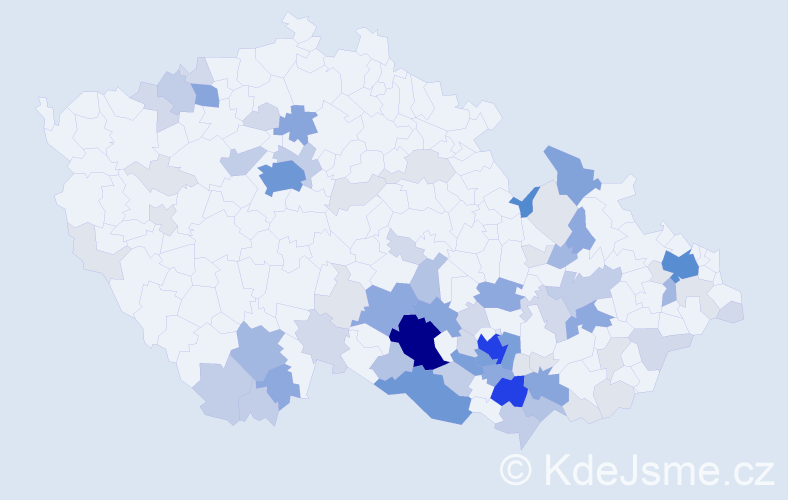 Příjmení: 'Bulová', počet výskytů 301 v celé ČR