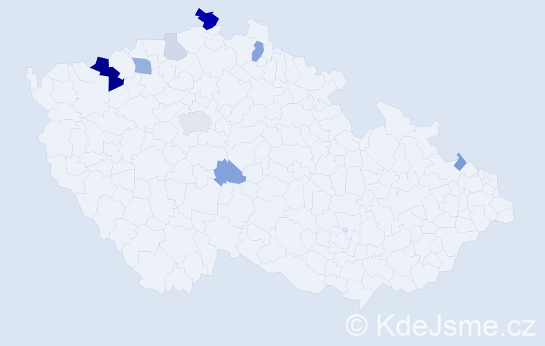 Příjmení: 'Ficaj', počet výskytů 22 v celé ČR