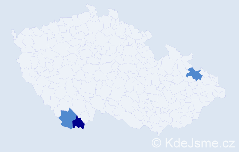 Příjmení: 'Paterek', počet výskytů 4 v celé ČR