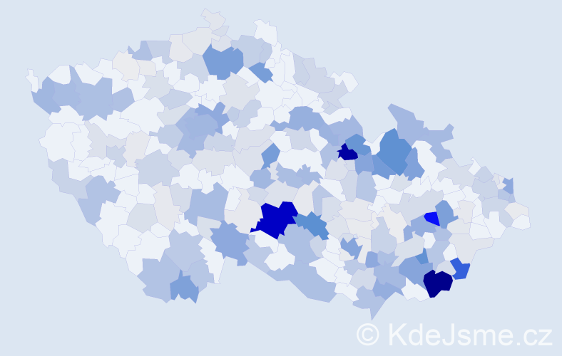 Příjmení: 'Matějíček', počet výskytů 915 v celé ČR