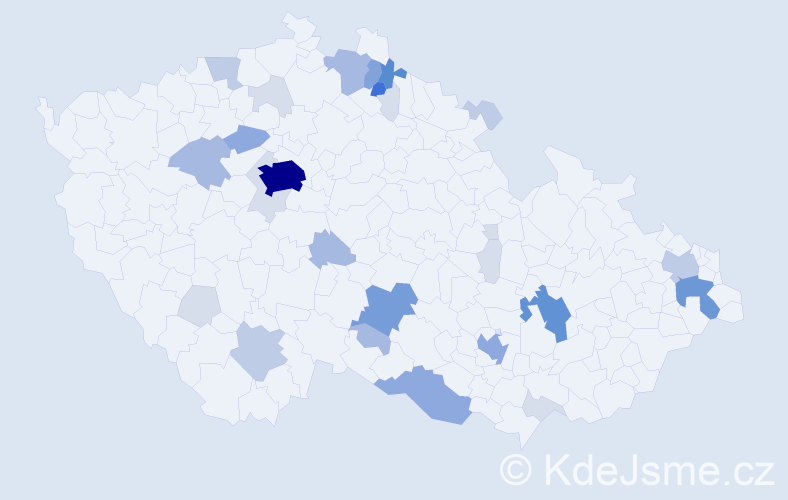 Příjmení: 'Kochánková', počet výskytů 105 v celé ČR