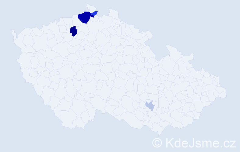 Příjmení: 'Kynlová', počet výskytů 10 v celé ČR