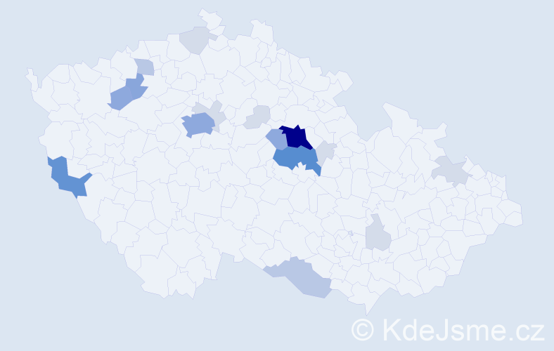 Příjmení: 'Čapská', počet výskytů 56 v celé ČR
