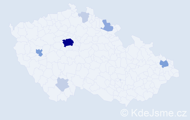 Příjmení: 'Vasylynets', počet výskytů 21 v celé ČR