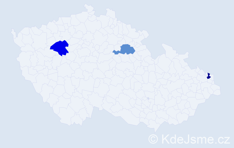Příjmení: 'Krajnová', počet výskytů 3 v celé ČR