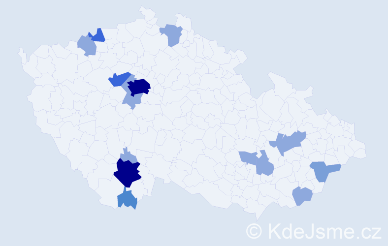 Příjmení: 'Berec', počet výskytů 35 v celé ČR