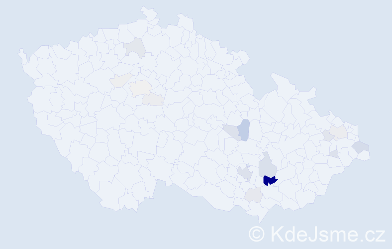 Příjmení: 'Bodečková', počet výskytů 56 v celé ČR