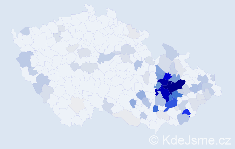Příjmení: 'Nakládalová', počet výskytů 431 v celé ČR