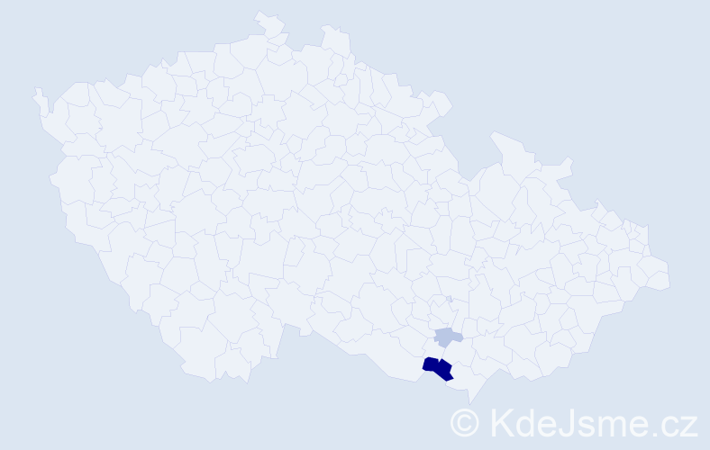 Příjmení: 'Děneš', počet výskytů 7 v celé ČR
