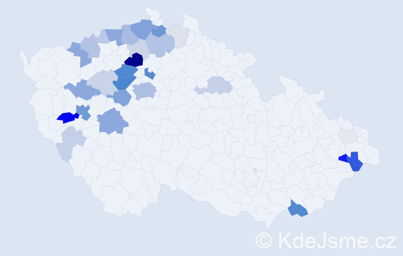 Příjmení: 'Štulc', počet výskytů 101 v celé ČR