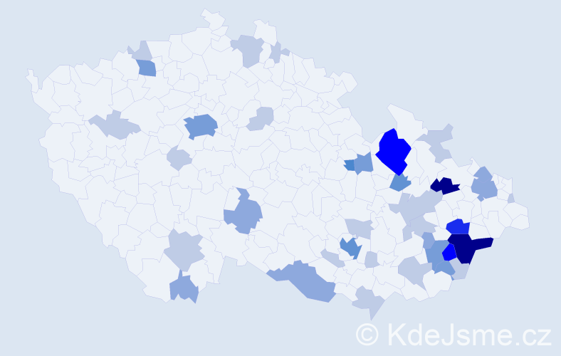 Příjmení: 'Barbořák', počet výskytů 100 v celé ČR