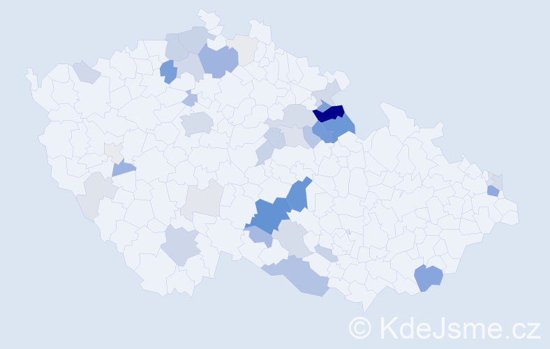 Příjmení: 'Ficencová', počet výskytů 133 v celé ČR