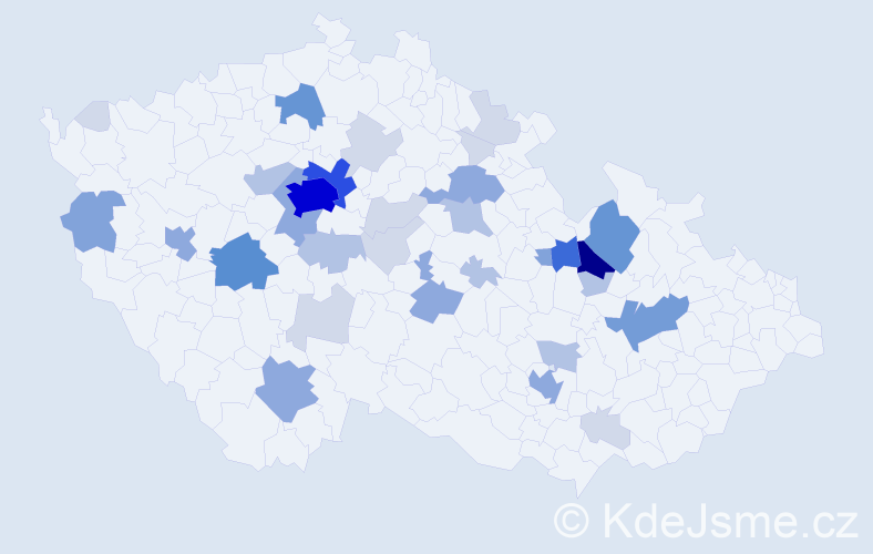 Příjmení: 'Pelcl', počet výskytů 119 v celé ČR