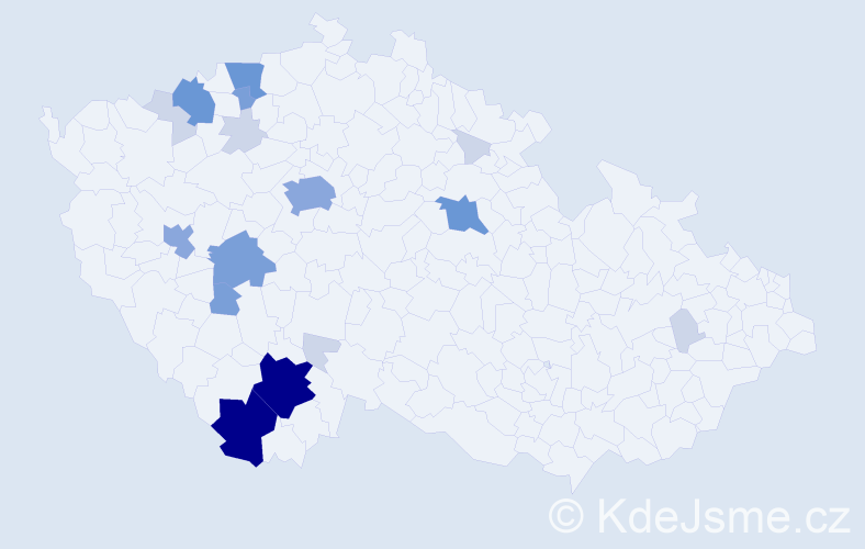 Příjmení: 'Gutwirth', počet výskytů 66 v celé ČR