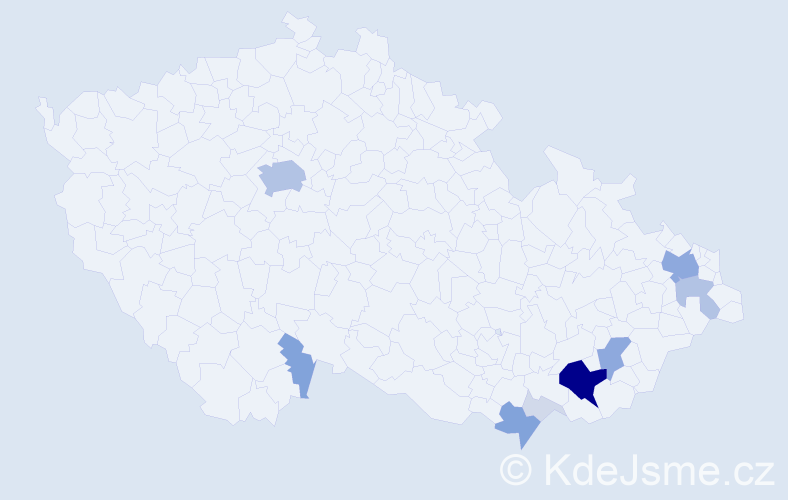 Příjmení: 'Obal', počet výskytů 35 v celé ČR