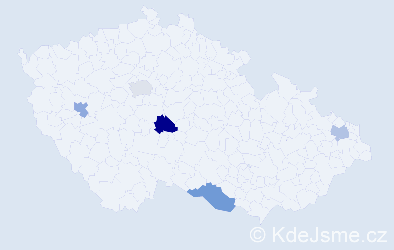Příjmení: 'Cholakov', počet výskytů 5 v celé ČR