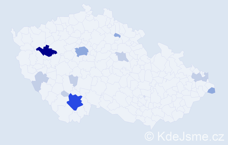 Příjmení: 'Buchtelík', počet výskytů 31 v celé ČR