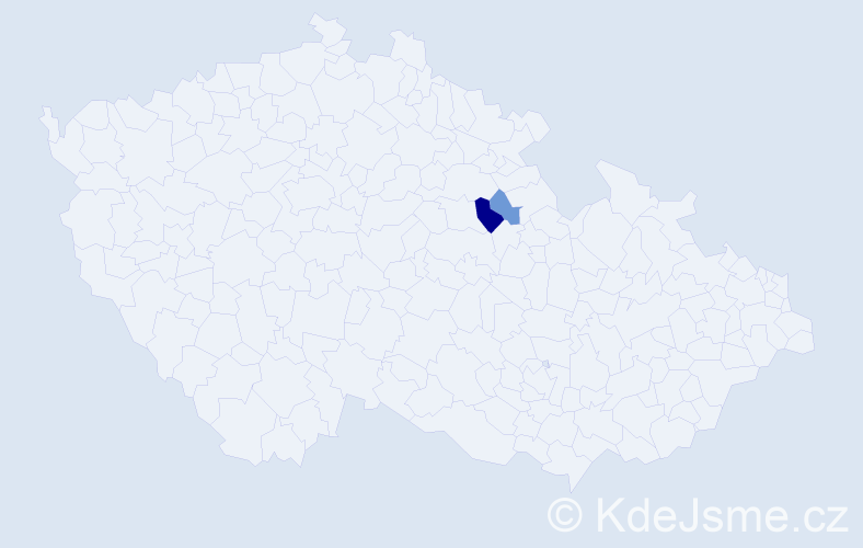 Příjmení: 'Kotfaldová', počet výskytů 18 v celé ČR