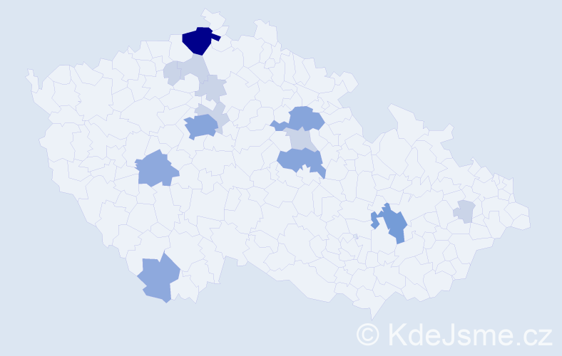 Příjmení: 'Klaudy', počet výskytů 36 v celé ČR
