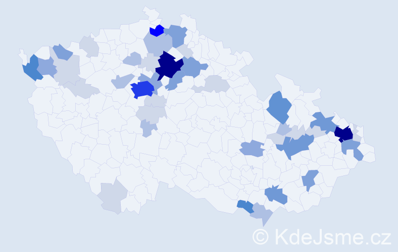 Příjmení: 'Aust', počet výskytů 146 v celé ČR