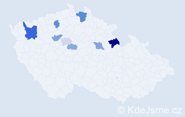 Příjmení: 'Kurimská', počet výskytů 21 v celé ČR