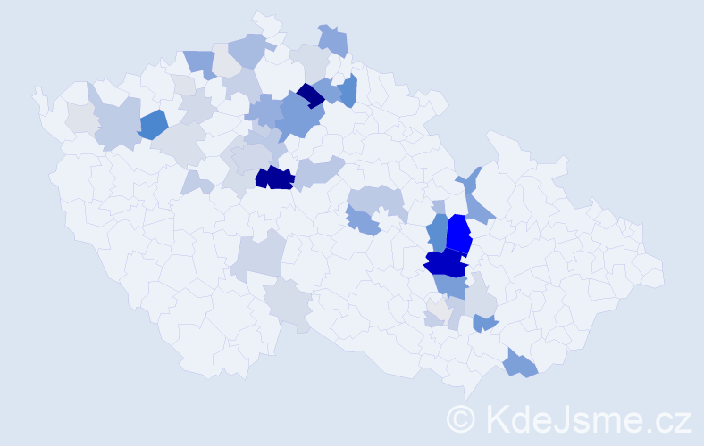 Příjmení: 'Dražil', počet výskytů 160 v celé ČR