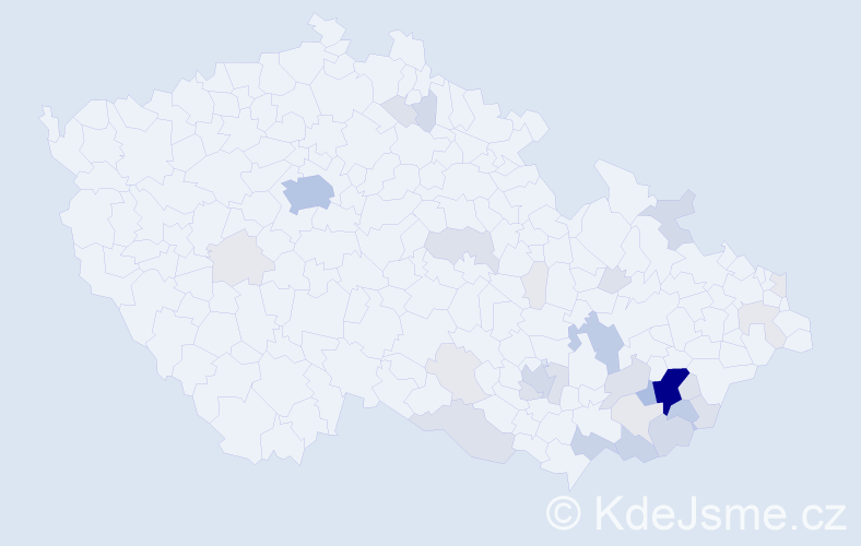 Příjmení: 'Chlud', počet výskytů 115 v celé ČR