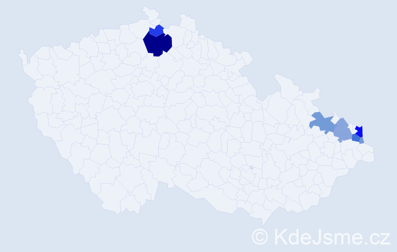 Příjmení: 'Kowal', počet výskytů 31 v celé ČR