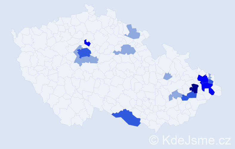 Příjmení: 'Saksa', počet výskytů 39 v celé ČR