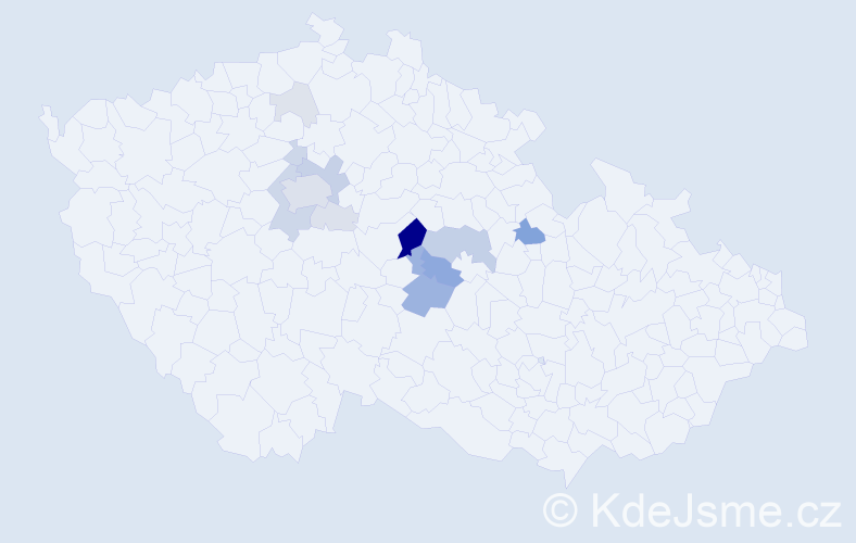 Příjmení: 'Dalešická', počet výskytů 45 v celé ČR