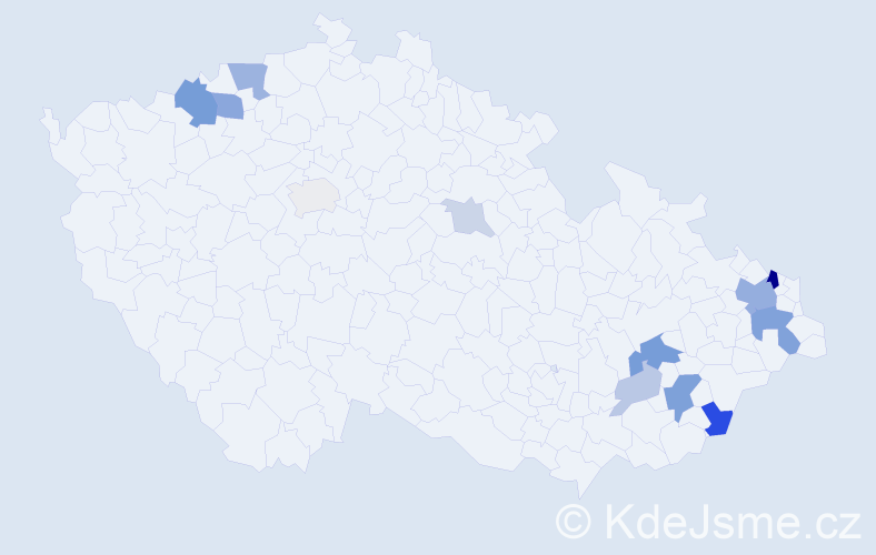 Příjmení: 'Dvorščáková', počet výskytů 30 v celé ČR