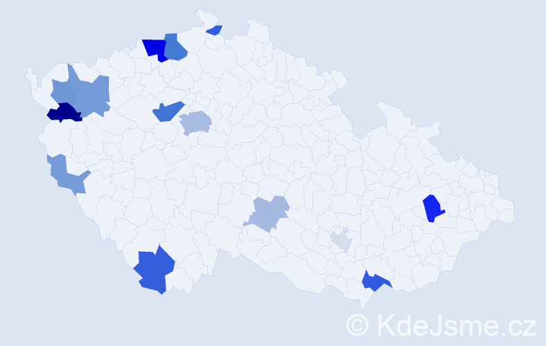 Příjmení: 'Mühlbauer', počet výskytů 39 v celé ČR