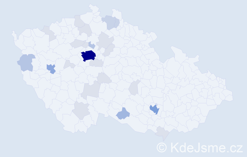Příjmení: 'Tymkiv', počet výskytů 65 v celé ČR